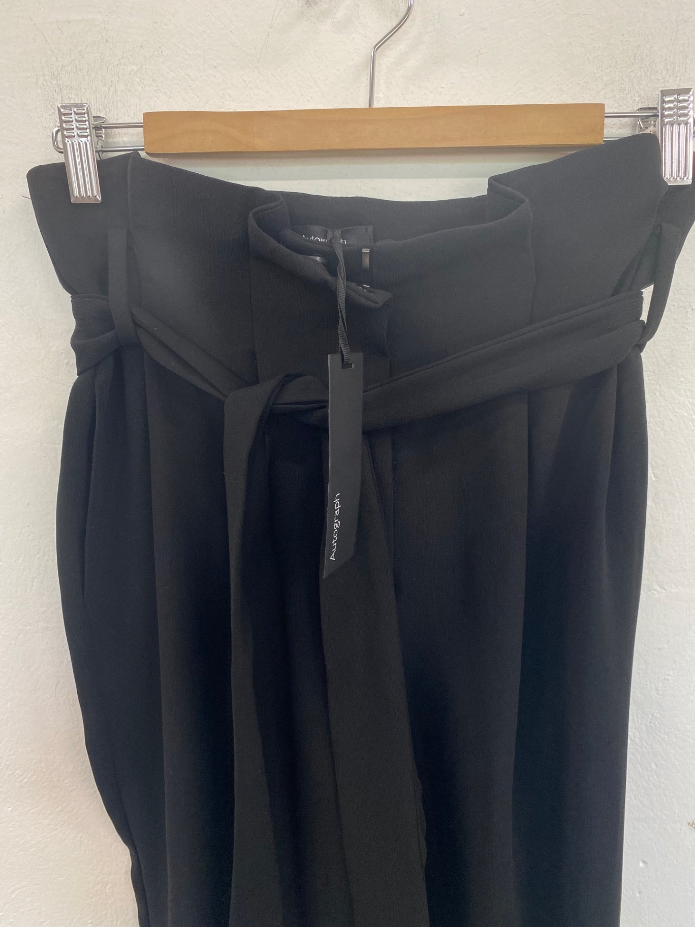 Gorgeous Autograph Paperbag Waist Trousers UK8 Black FH004