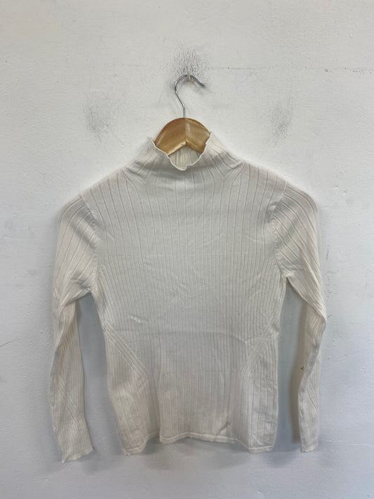 Gorgeous Marks & Spencers Ribbed Turtleneck Jumper UK10 Cream FH004