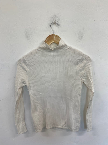 Gorgeous Marks & Spencers Ribbed Turtleneck Jumper UK10 Cream FH004