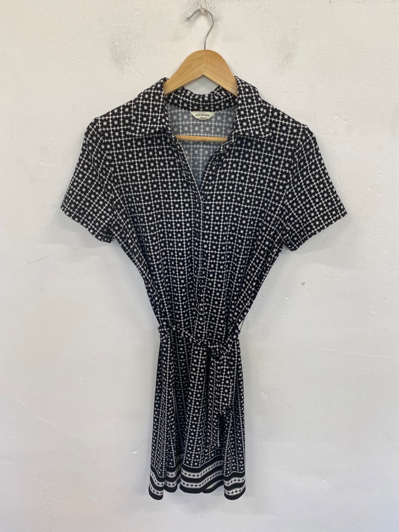 Gorgeous MAX STUDIO Mini Dress UK M Black & White FH004