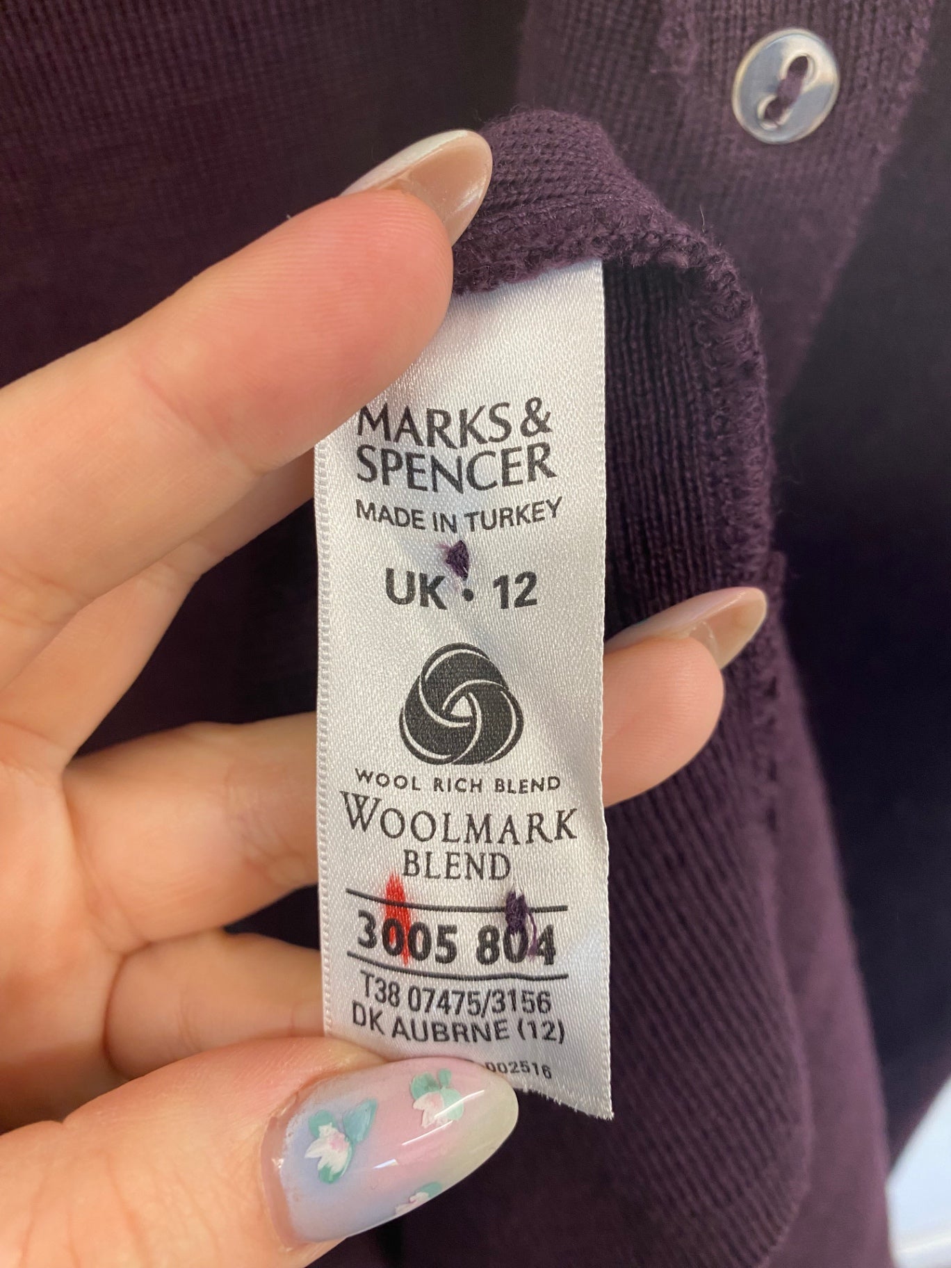 Gorgeous Marks & Spencers Longline Cardigan UK12 Purple FH004