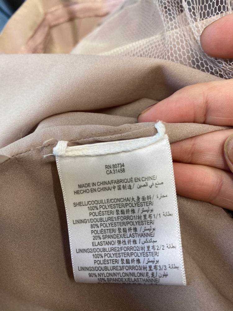 Gorgeous BCBGMAXAZRIA Party Dress UK8 Beige purple party occasion LB005