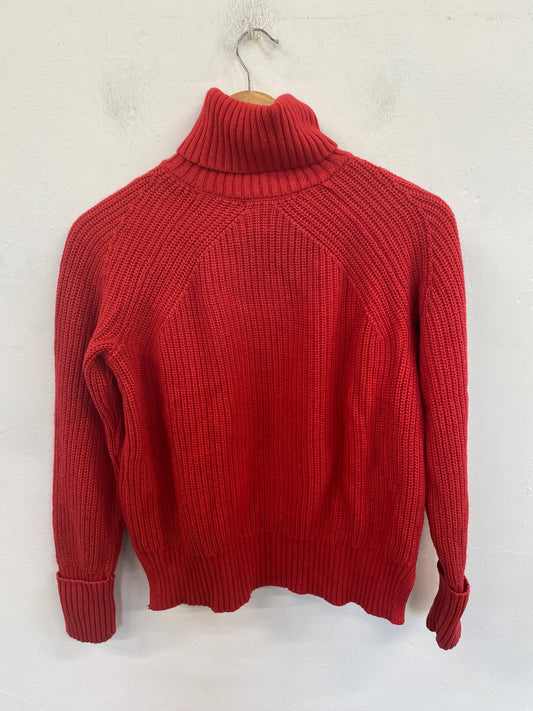 Gorgeous Marks & Spencers Turtleneck Jumper UK S Red FH004