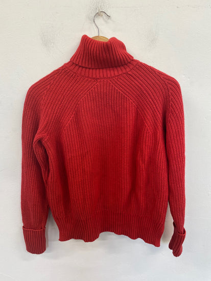 Gorgeous Marks & Spencers Turtleneck Jumper UK S Red FH004