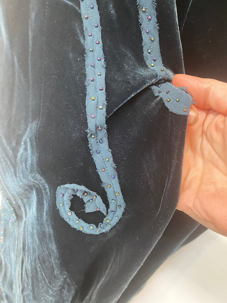 Gorgeous Per Una velvet Evening Dress Uk16 Forest Green sequins party NR002