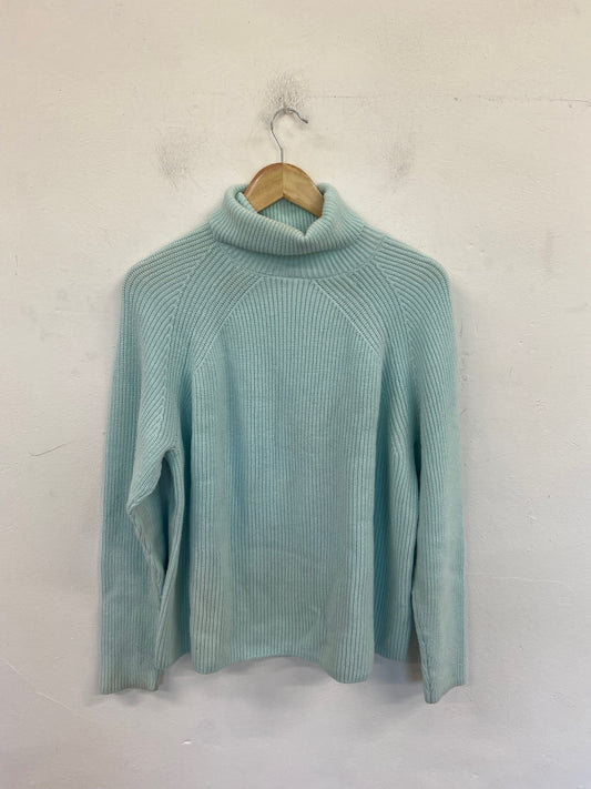 Gorgeous Marks & Spencers Turtleneck Jumper UK L Turquoise FH004