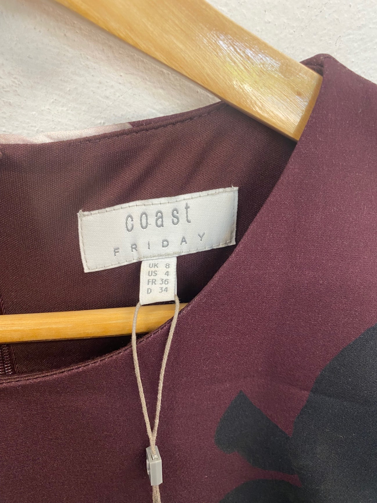 Gorgeous COAST Jumpsuit UK8 Burgundy Floral FH004