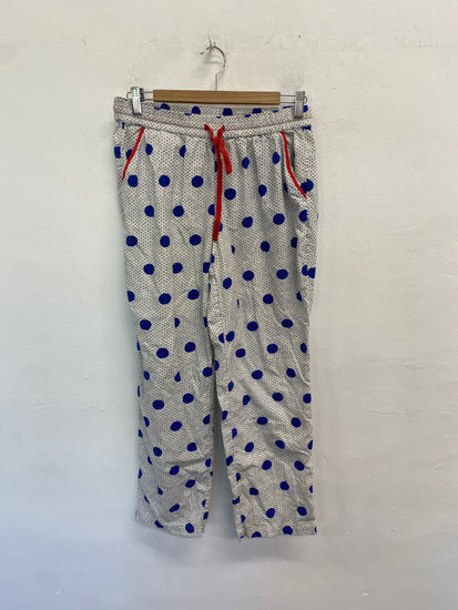 Gorgeous Boden Pajama pants UK S White with blue polka dots MM005