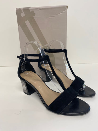 Gorgeous Autograph Sandals UK5 Black mid glass heel FH004