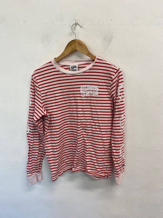 Classic Billionaire Boys Club Long Sleeve T-Shirt UK M Red and White Striped BB001