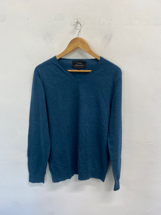 Classic Linea Sweater UK L Blue smart work FH004