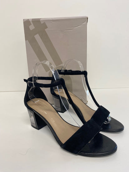 Gorgeous Autograph Sandals UK5 Black mid glass heel FH004