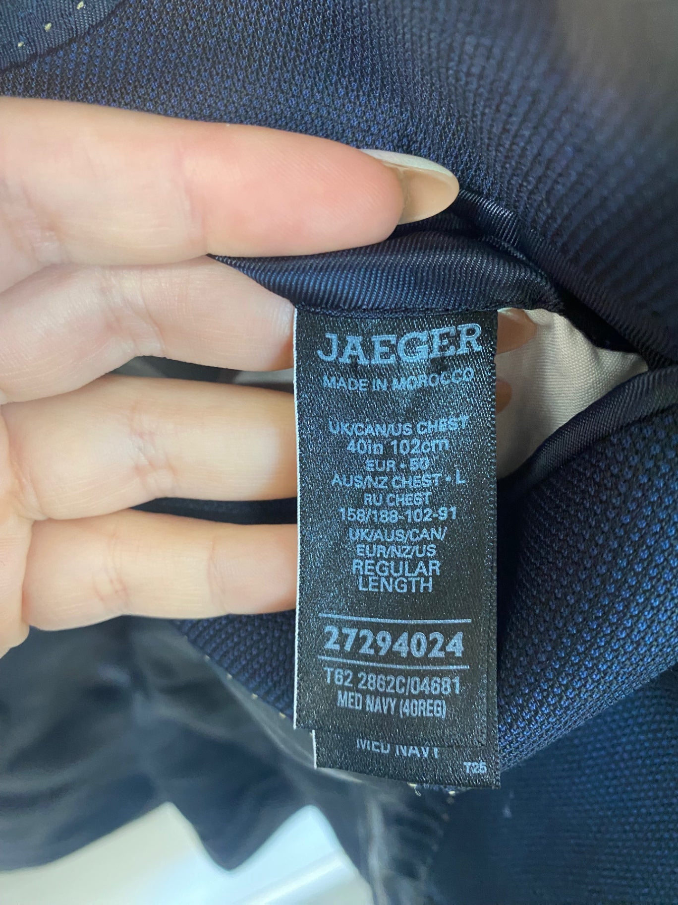 Classic JAEGER Blazer 40” Navy FH004