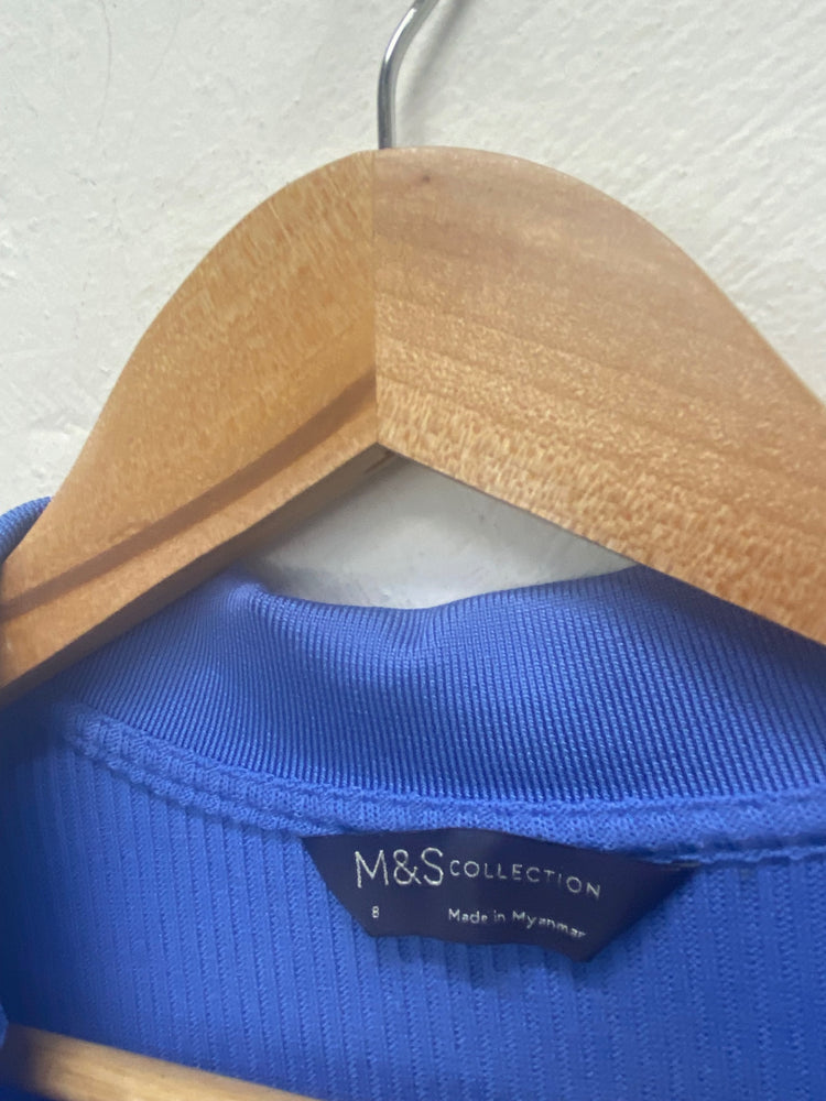 Gorgeous M&S Collection Polo top Uk8 Cornflower blue FH004