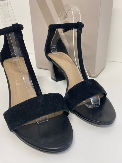 Gorgeous Autograph Sandals UK5 Black mid glass heel FH004