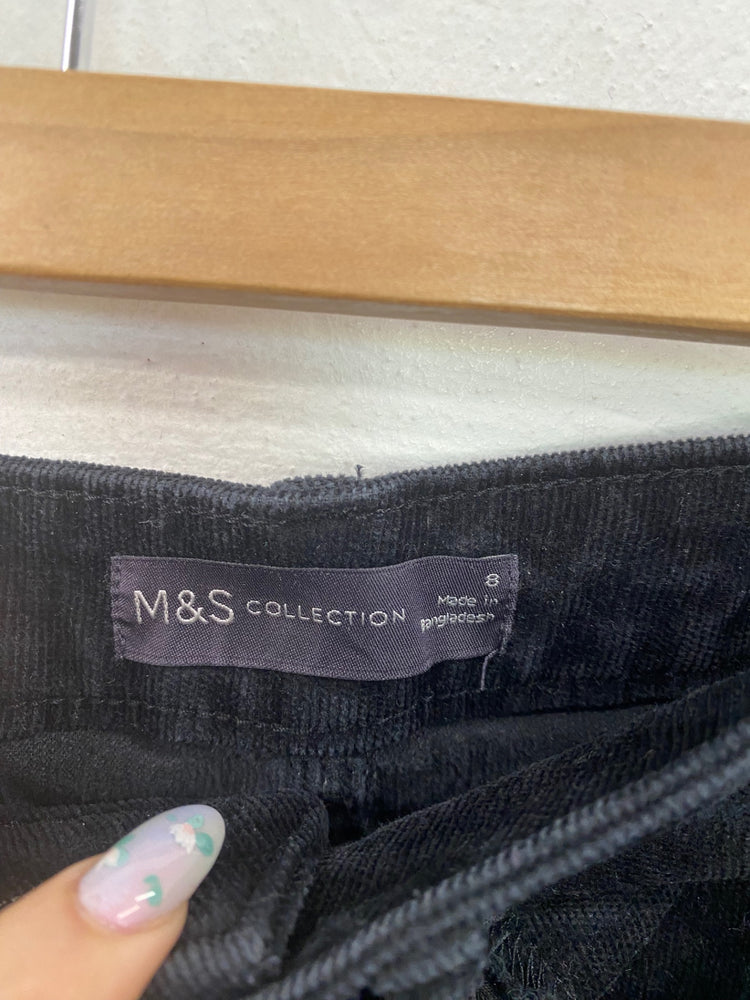 Gorgeous Marks & Spencers Corduroy Jeans UK8 Black FH004
