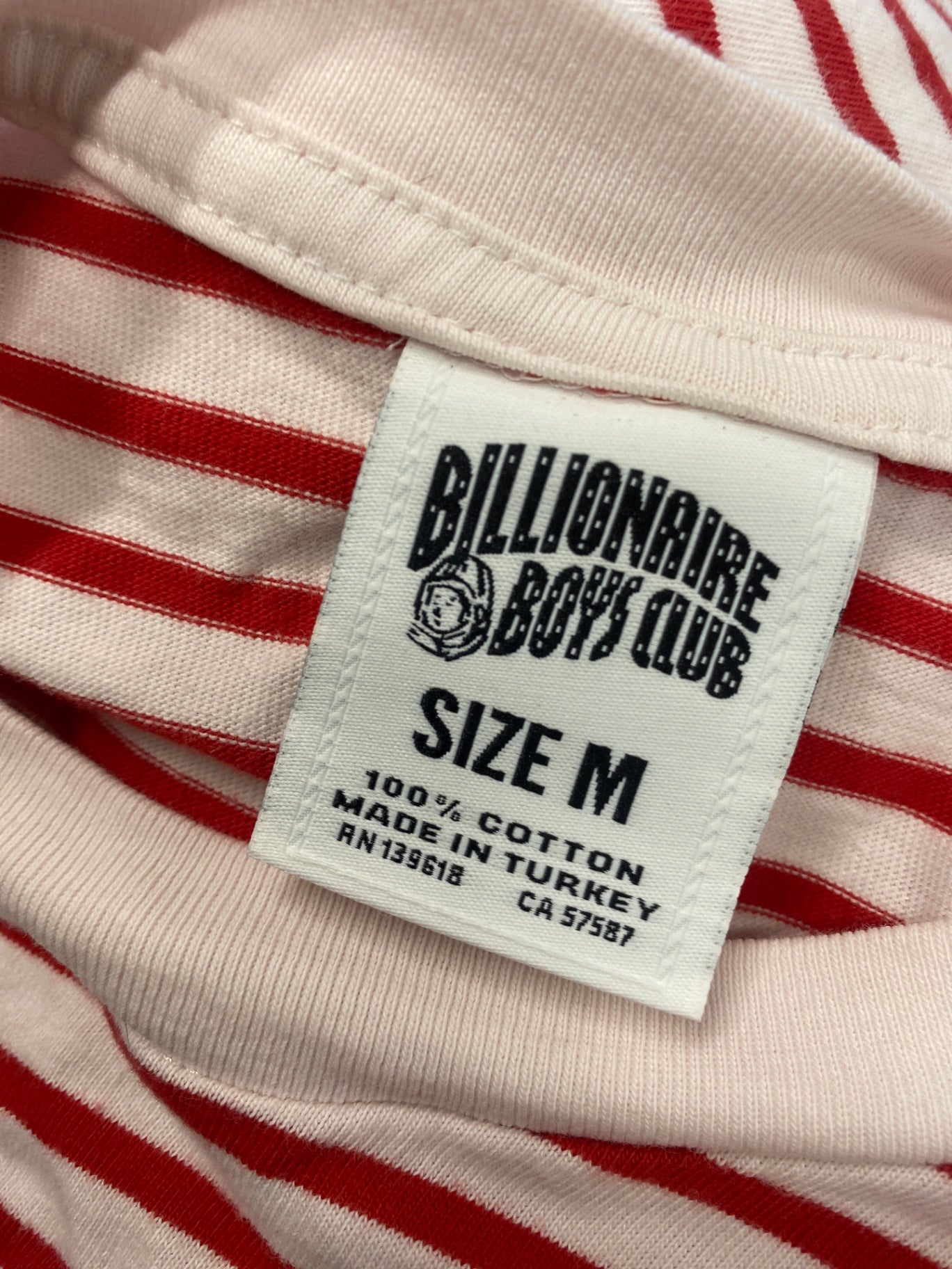 Classic Billionaire Boys Club Long Sleeve T-Shirt UK M Red and White Striped BB001