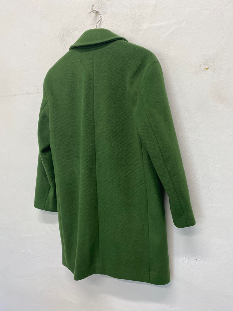 Gorgeous Marks & Spencer Overcoat Uk8 Green Stunning FH004