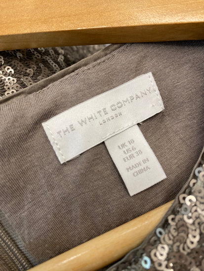 Gorgeous The White Company Evening Top UK10 Gold Champagne sequin party FH004