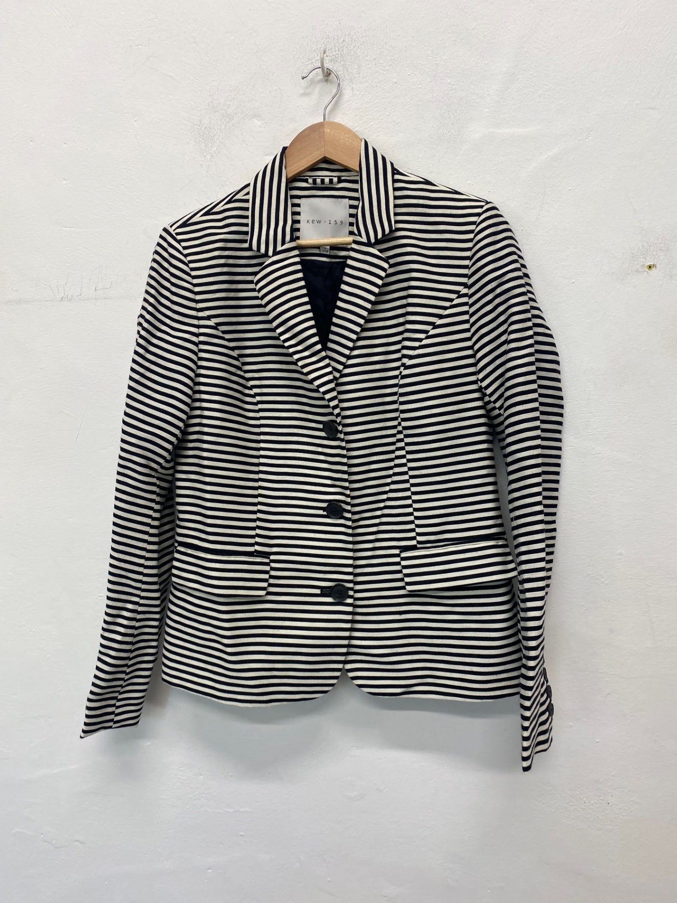 Gorgeous kew.159 Blazer M Black & White striped monochrome KM005