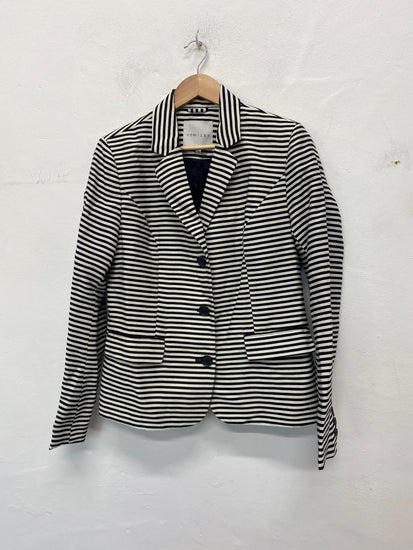 Gorgeous kew.159 Blazer M Black & White striped monochrome KM005