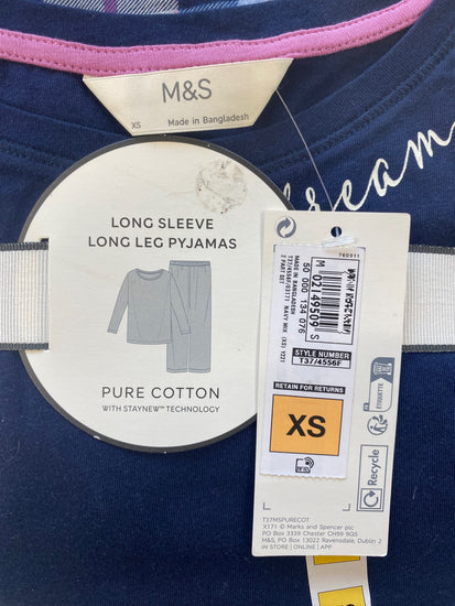 Gorgeous Marks & Spencers Pyjamas UK XS Navy Multi FH004