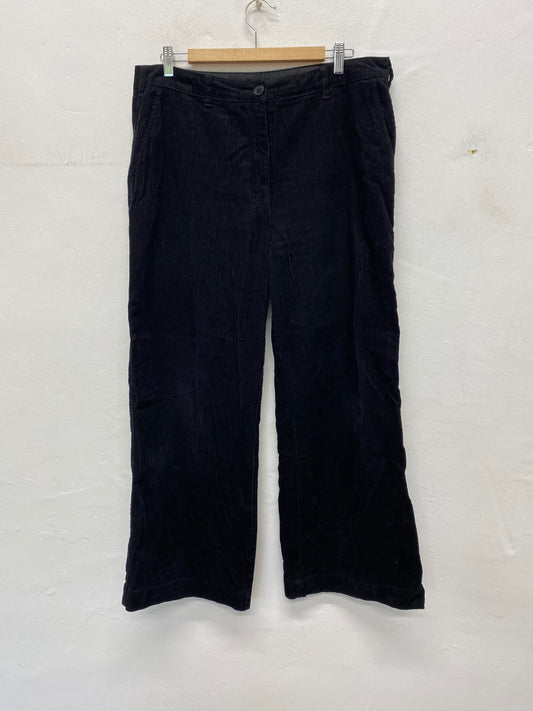 Gorgeous Seasalt cornwall Dillwyn Corduroy Trousers Uk16 Black Wide leg NR002