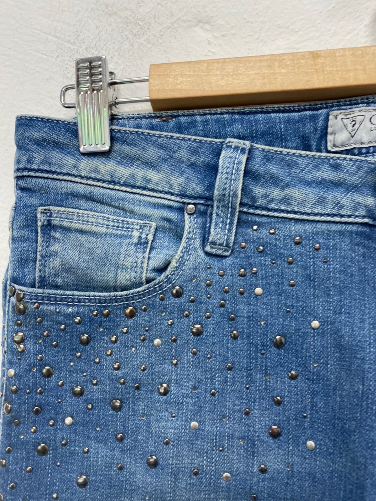 Gorgeous Guess Embellished Jeans W29" Blue embellished studs NR002