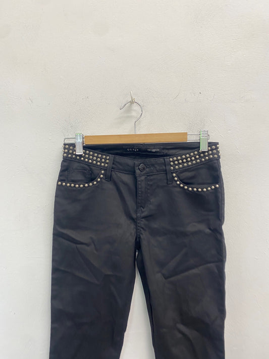 Gorgeous Guess low waist W29" Black studded SL002