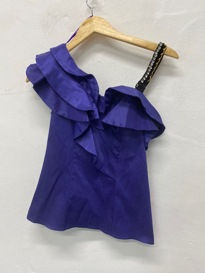 Gorgeous L’Art River Island Top Uk8 Purple ruffle top SL002