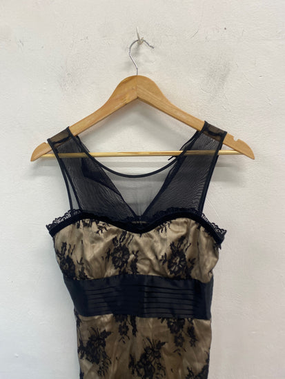 Gorgeous Guess by marciano Dress UK S Beige and Black sexy SL002