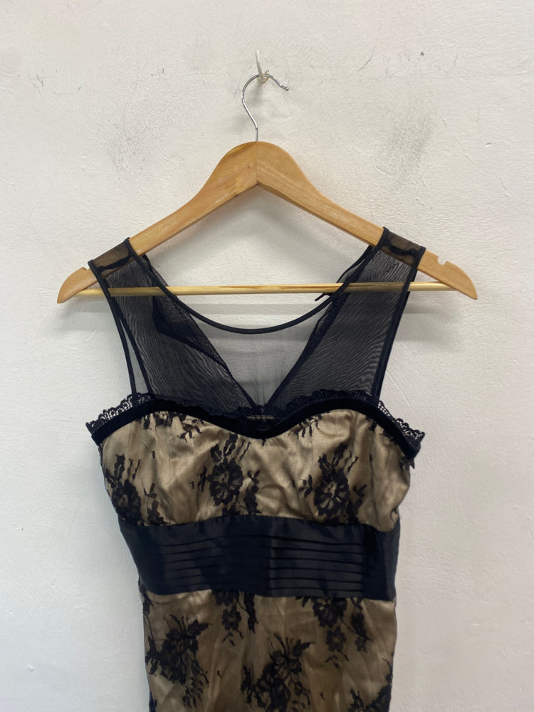 Gorgeous Guess by marciano Dress UK S Beige and Black sexy SL002