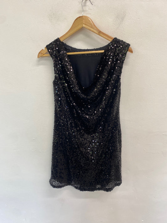 Gorgeous Rock a bye Rosie Dress UK8 Black Sequin SL002