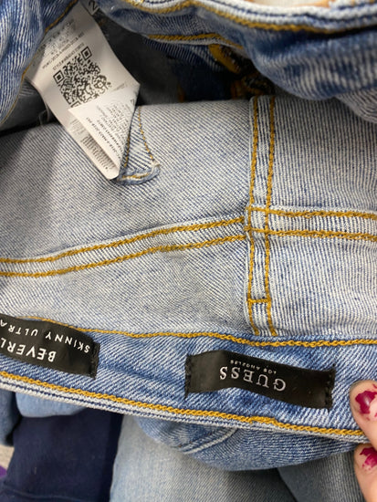 Gorgeous Guess Beverley Ultra skinny Jeans W27” Blue distressed  low rise SL002