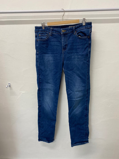 Gorgeous M&S Jeans Uk14 Blue Long The Sienna Straight NR002