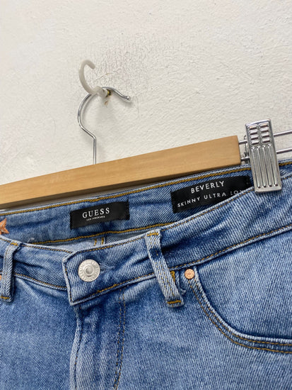 Gorgeous Guess Beverley Ultra skinny Jeans W27” Blue distressed  low rise SL002