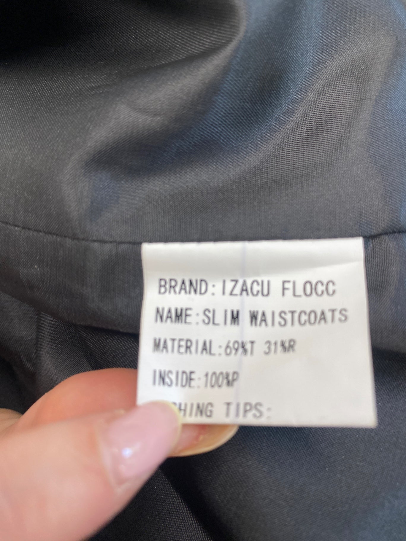  Izacu flocc Waistcoat UK L black formal NR002