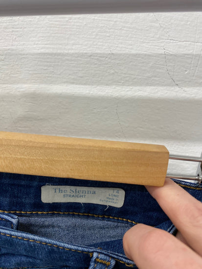 Gorgeous M&S Jeans Uk14 Blue Long The Sienna Straight NR002