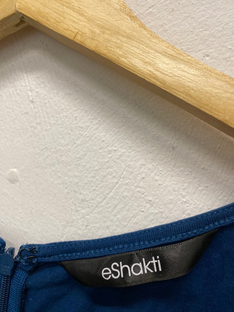 Gorgeous EShakti midi fit & flare Dress Uk14 petrol Blue NR002