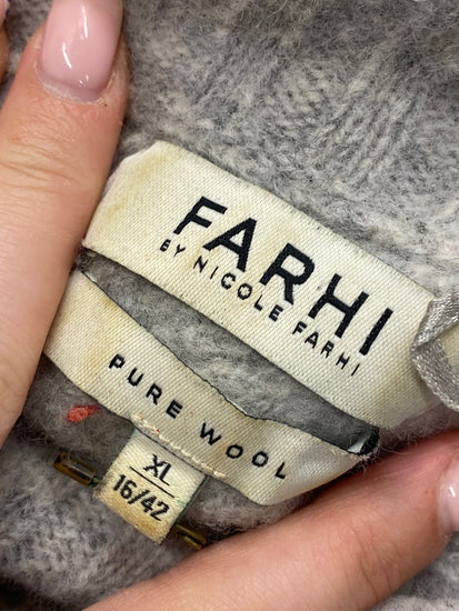 Gorgeous FARHI by Nicole Farhi Sweater UK XL Grey NR002
