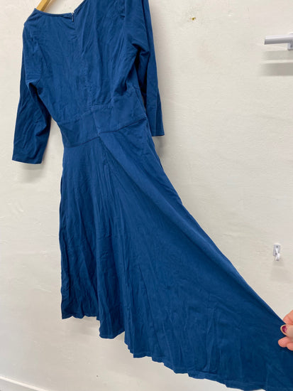 Gorgeous EShakti midi fit & flare Dress Uk14 petrol Blue NR002