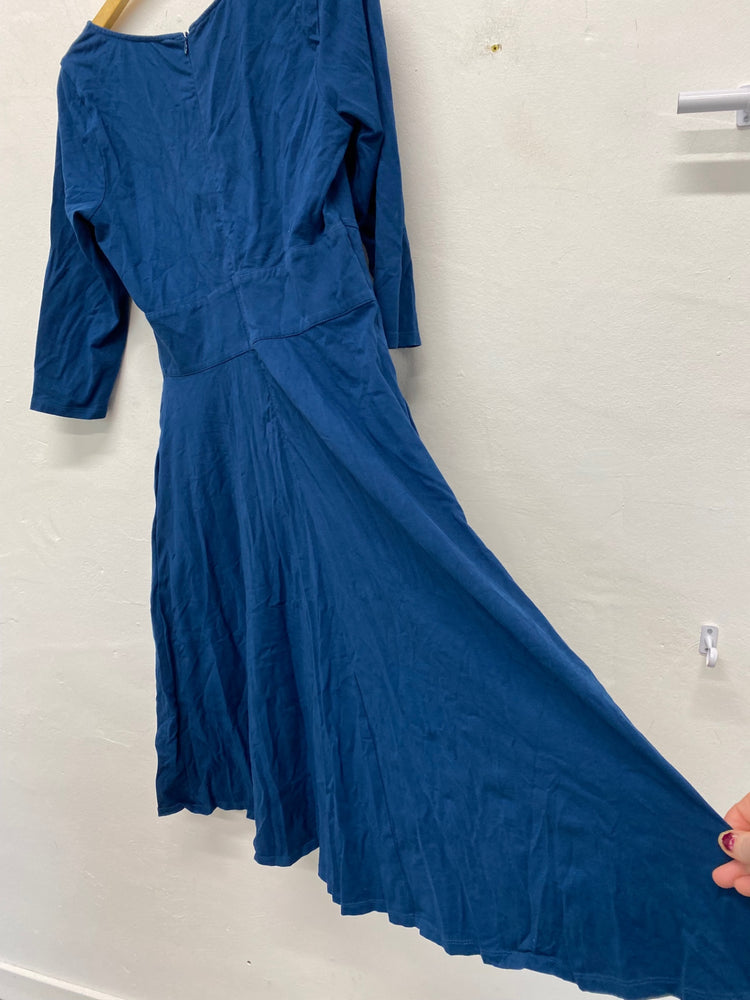 Gorgeous EShakti midi fit & flare Dress Uk14 petrol Blue NR002