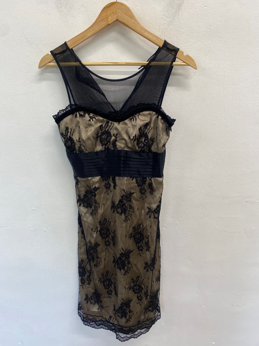 Gorgeous Guess by marciano Dress UK S Beige and Black sexy SL002