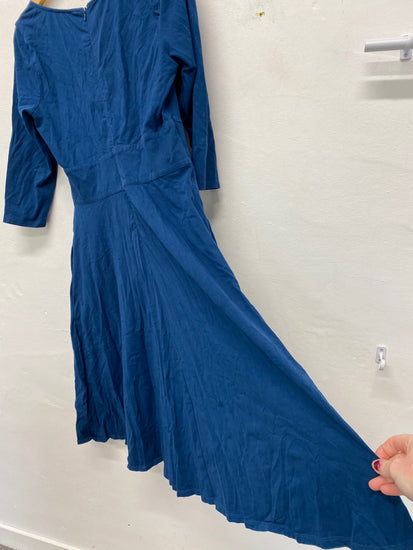 Gorgeous EShakti midi fit & flare Dress Uk14 petrol Blue NR002