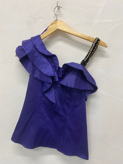 Gorgeous L’Art River Island Top Uk8 Purple ruffle top SL002