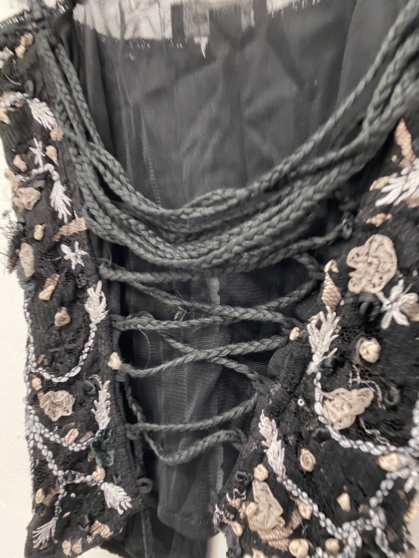 Gorgeous Bebe Corset UK M Black & White wired embellished SL002