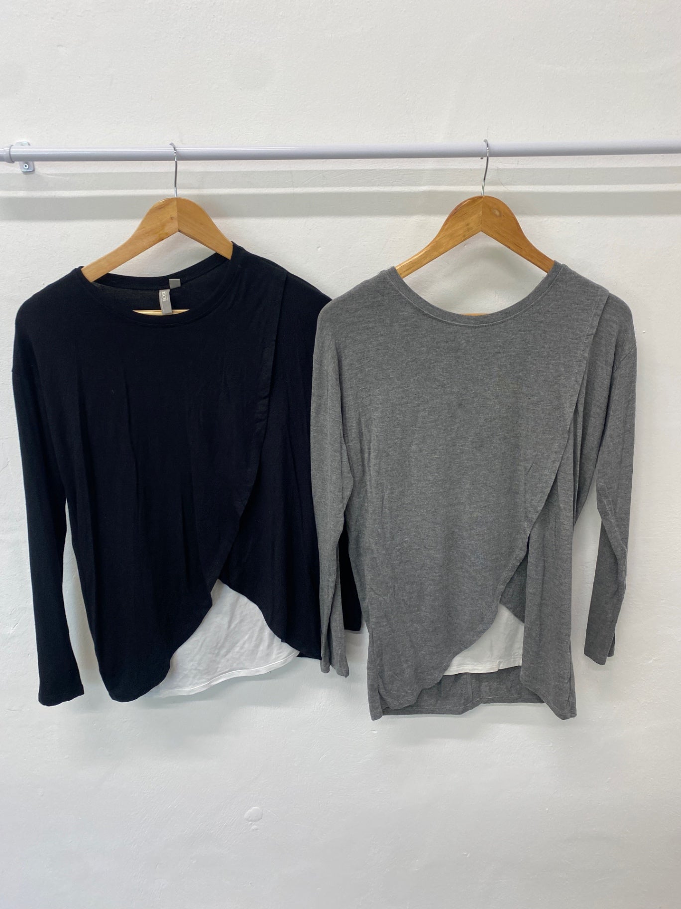 Gorgeous duo of Asos Design Long sleeve tops UK8 Black and grey SL002 #10