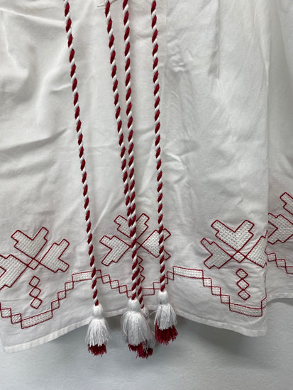 Gorgeous Harlyn Blouse UK XS White & red embroidery gypsy top LB006