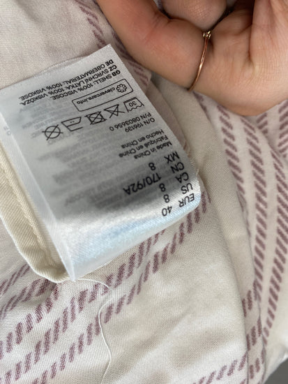 Gorgeous H&M Shirt Dress UK12 Cream checked Oversized DM001