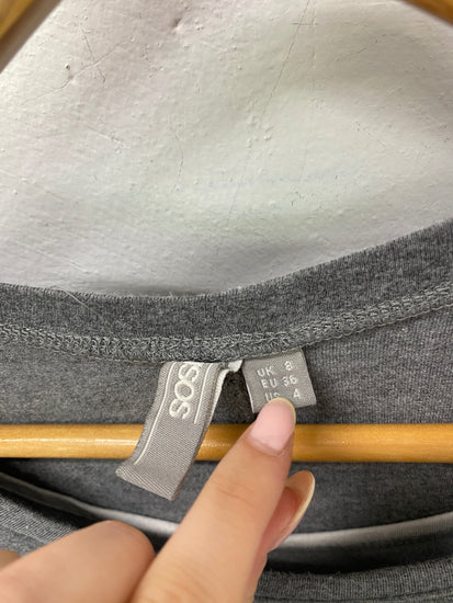 Gorgeous duo of Asos Design Long sleeve tops UK8 Black and grey SL002 #10